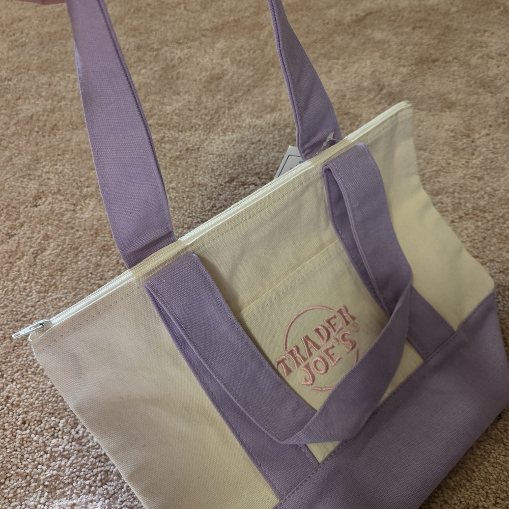 Lavender & Cream Canvas Tote Bag